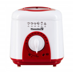 Friteuza Hausberg HB-1320RS, 950 W, 1 litru, 0-190 ° C, alb / rosu